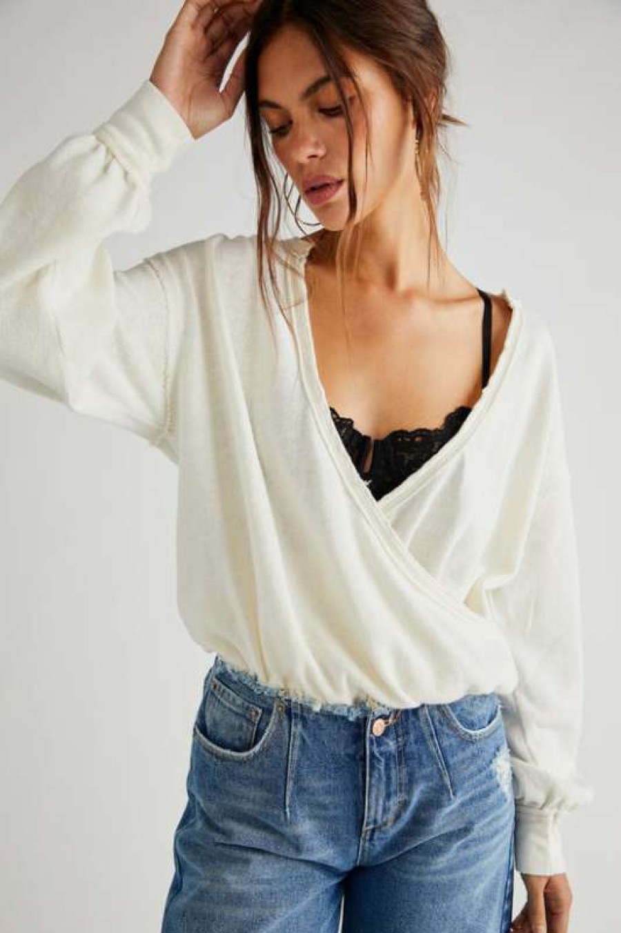 Basics * | Unordinary Free People: Anyway Tee Gardenia