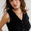 Crop * | Fine Free People: Denson Cable Vest Black