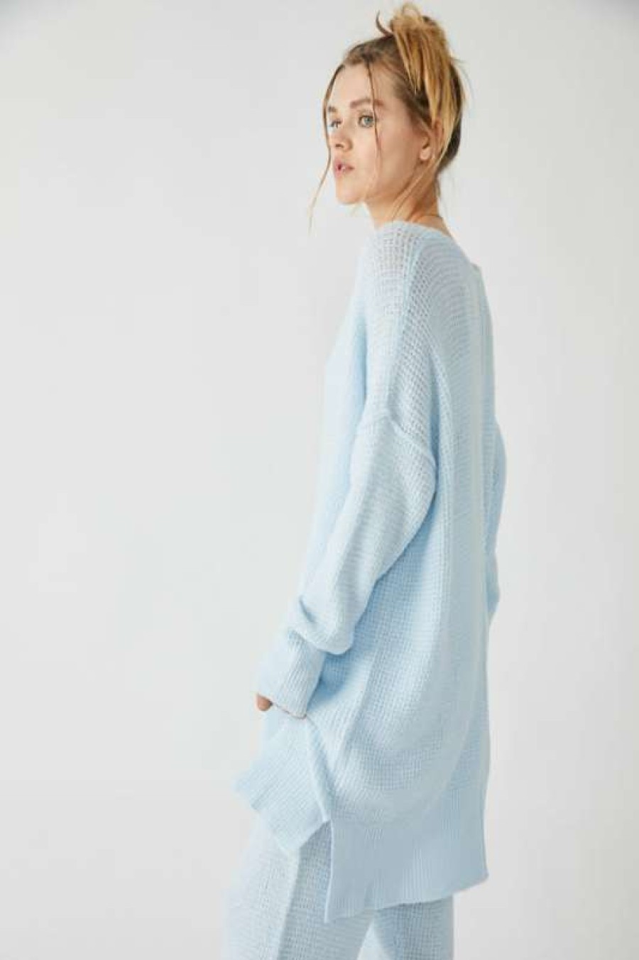 Tops * | Comely Free People: C.O.Z.Y. Pullover Neon Sky