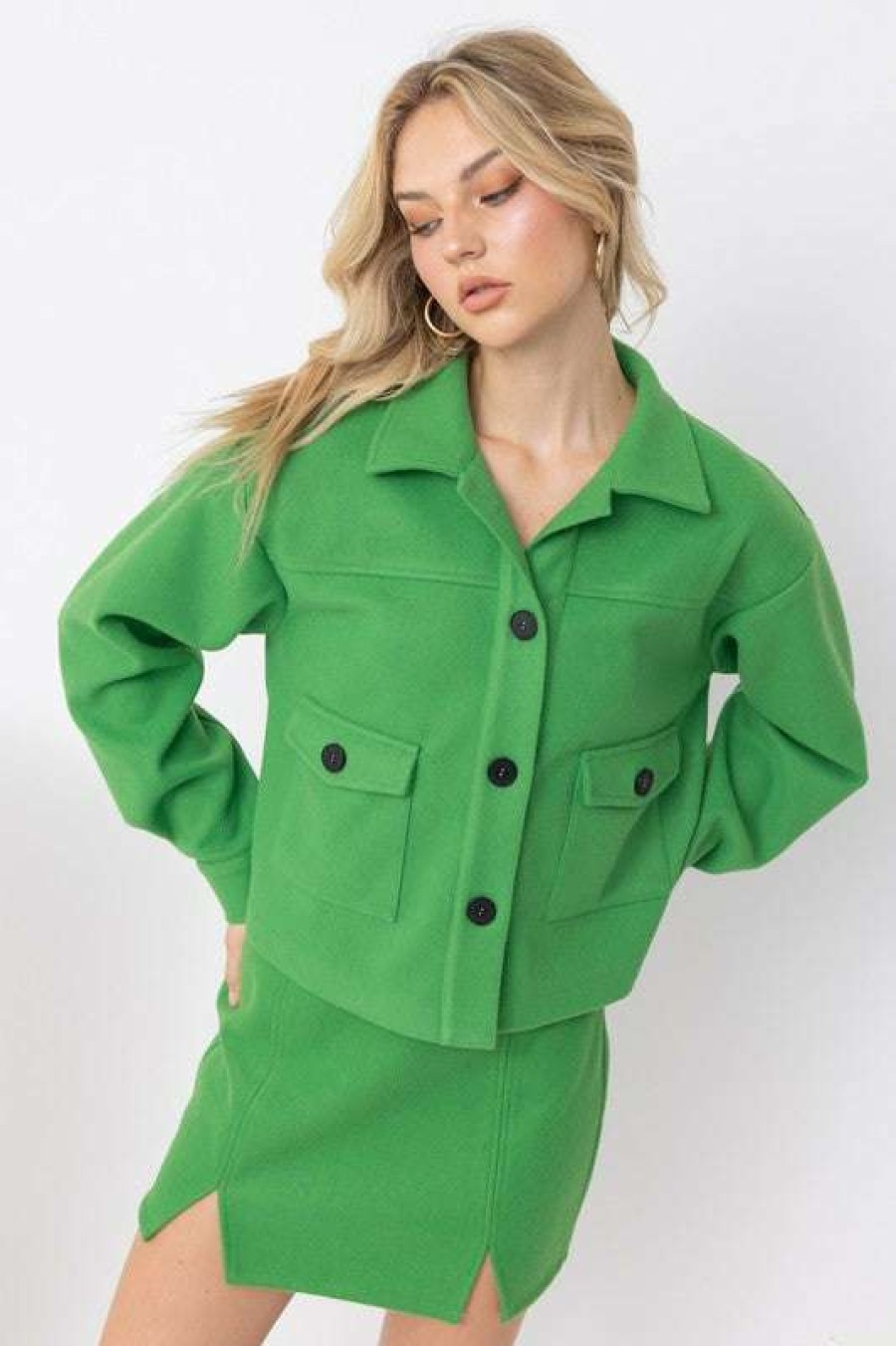 Tops * | Particular Envious Jacket Green