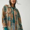 Jackets * | Particular Free People: Printed Ruby Jacket Tan Combo