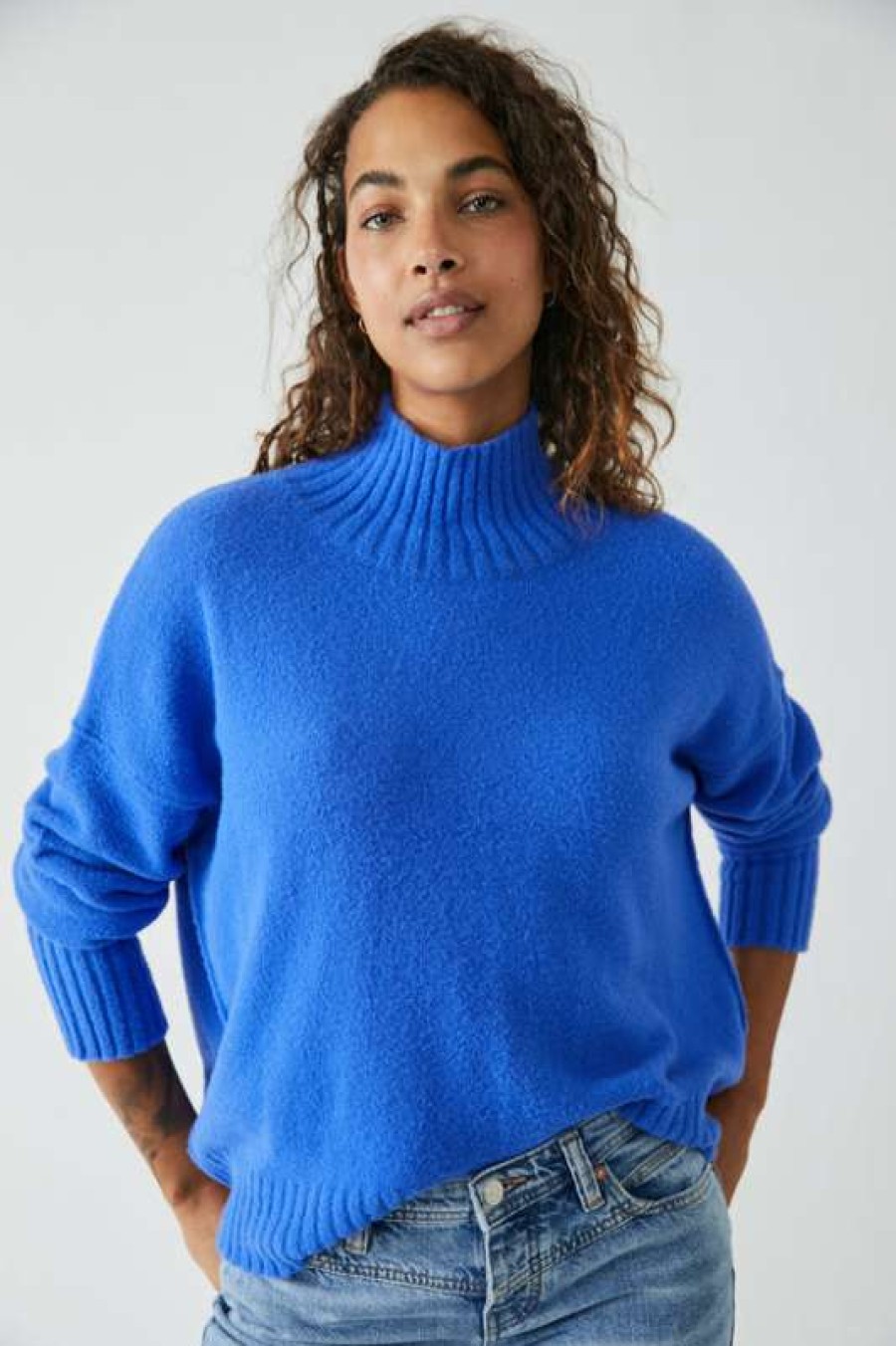 Sweaters * | Exceptional Free People: Vancouver Turtleneck Mazarine