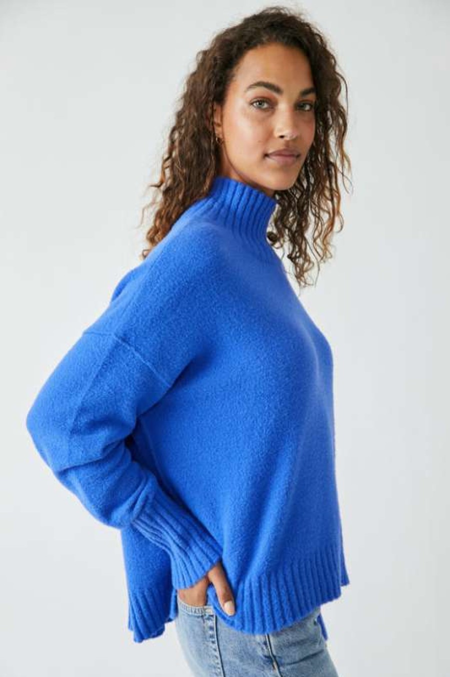 Sweaters * | Exceptional Free People: Vancouver Turtleneck Mazarine